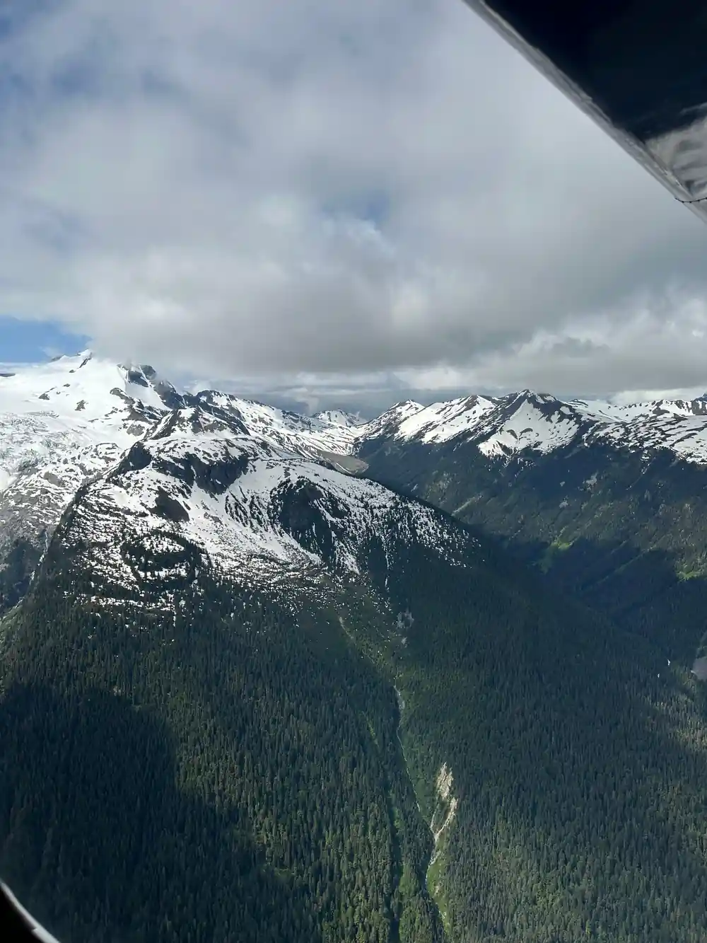 Snow-covered peaks crowding the horizon