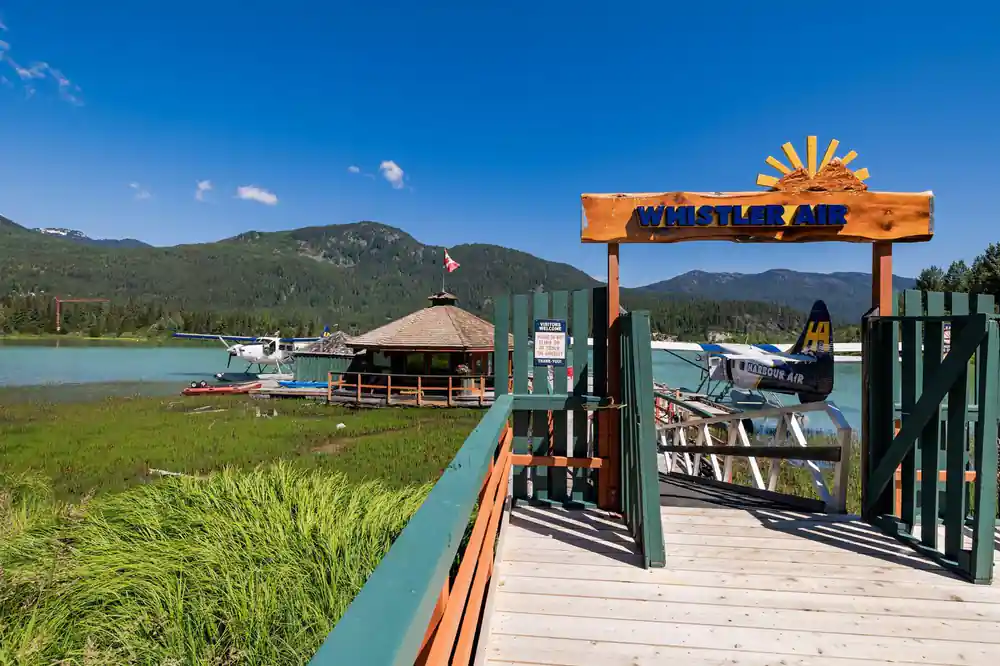 The wooden walkway out to the seaplane dock